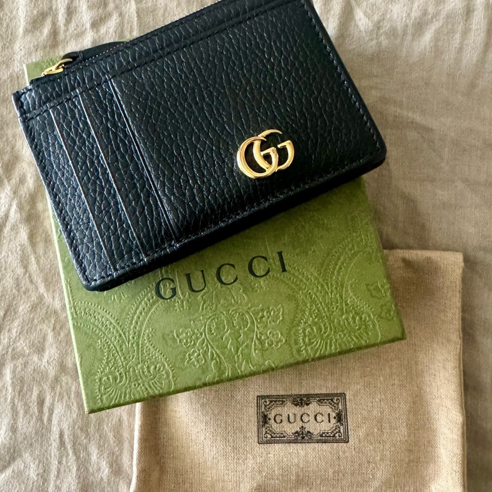 Gucci Marmont Leather Card Holder Wallet